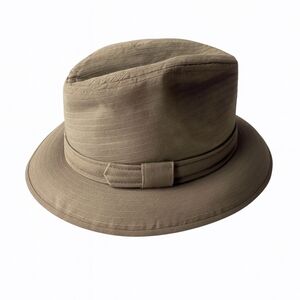 Vintage Union Made Khaki Fedora Hat Medium Classic Mens Womens